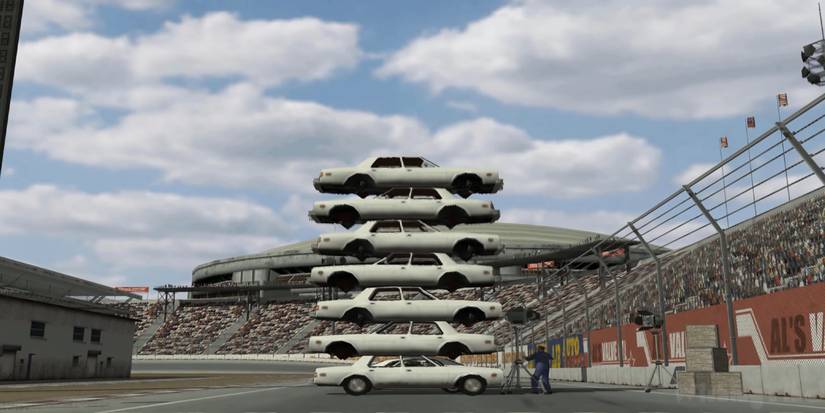 A stack of cars in Stuntman PS2