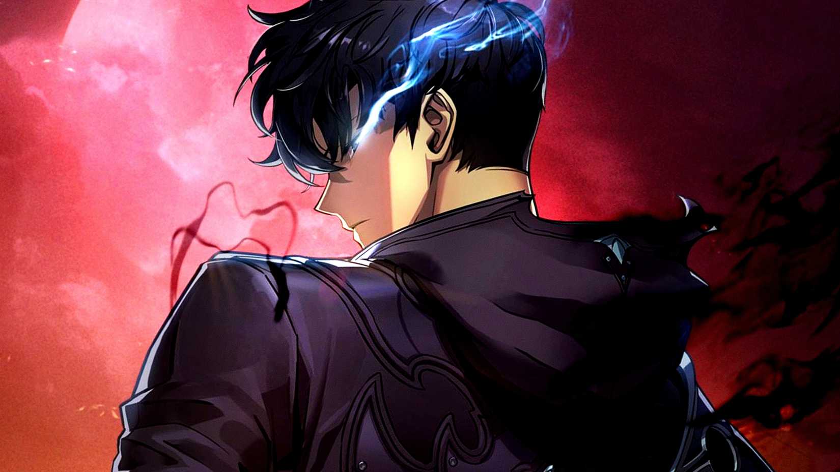 Sung Jinwoo looks over his shoulder in Solo Leveling poster