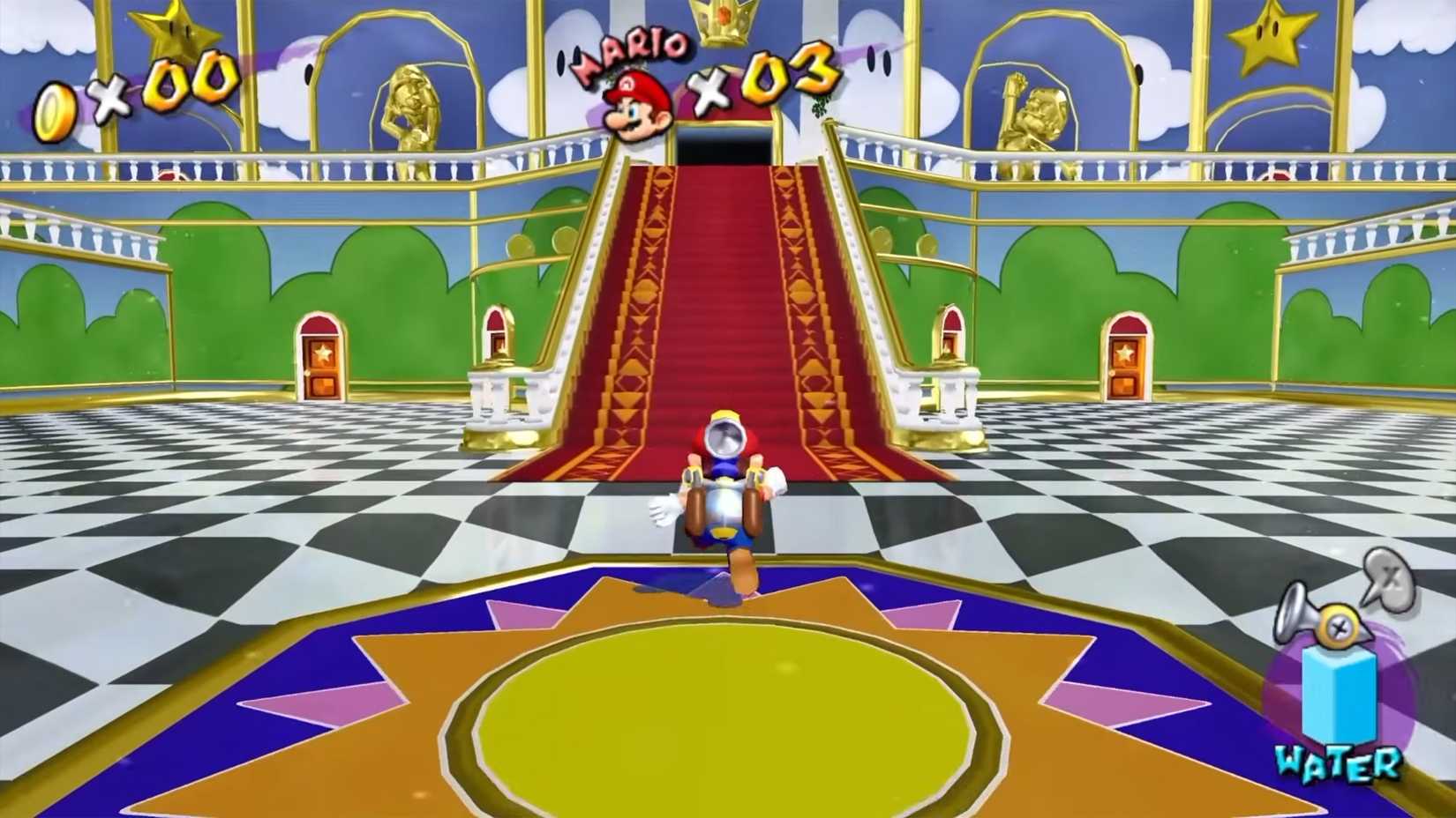Mario in the Super Mario 64 castle in Super Mario Eclipse