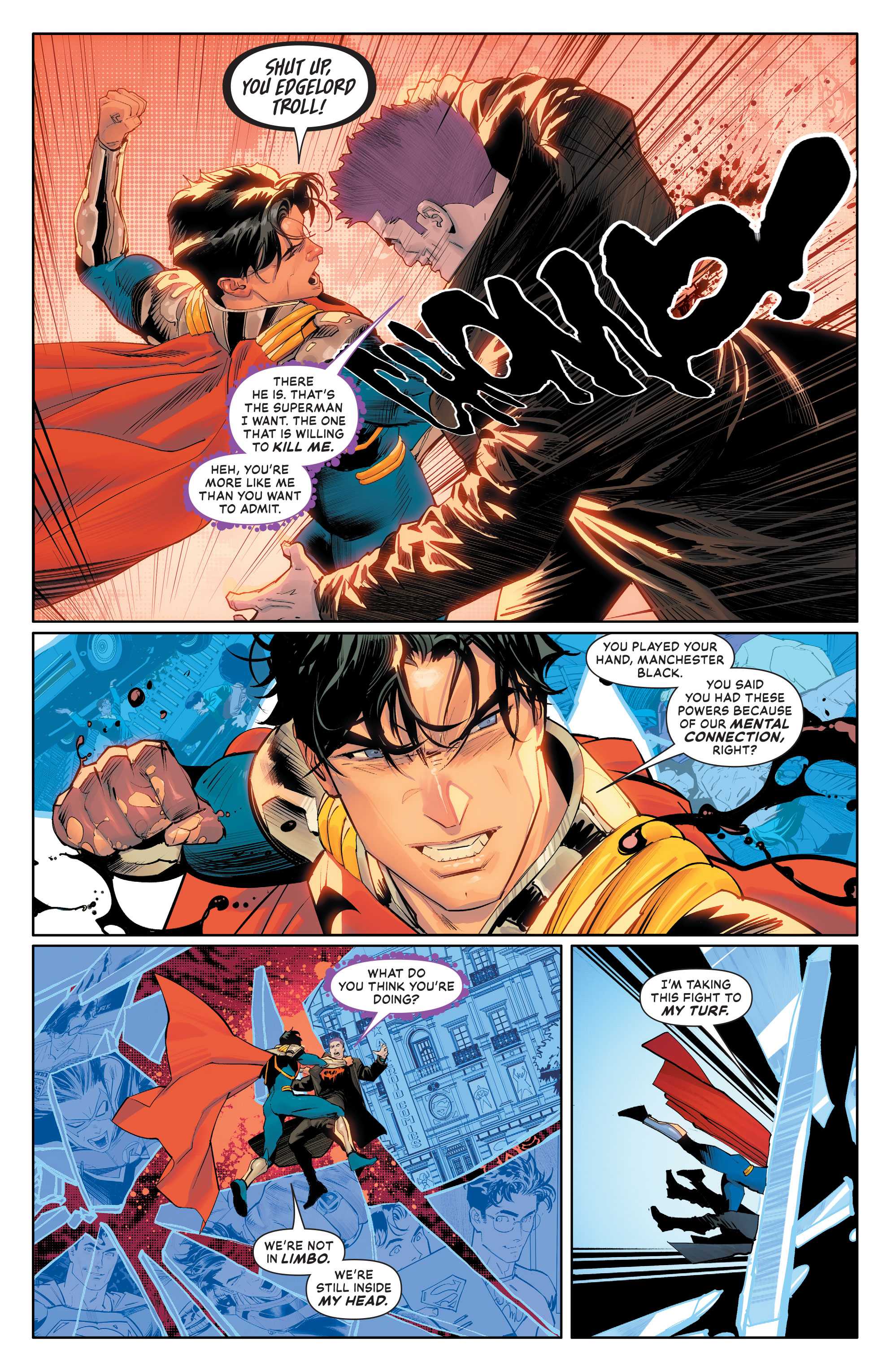 Superboy-Prime fights Manchester Black