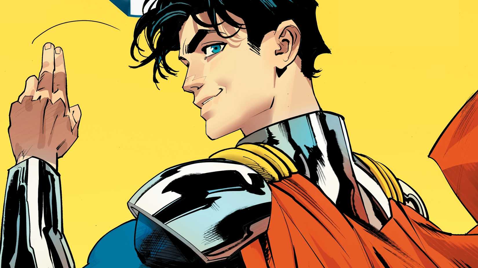 superboy prime waving at the reader