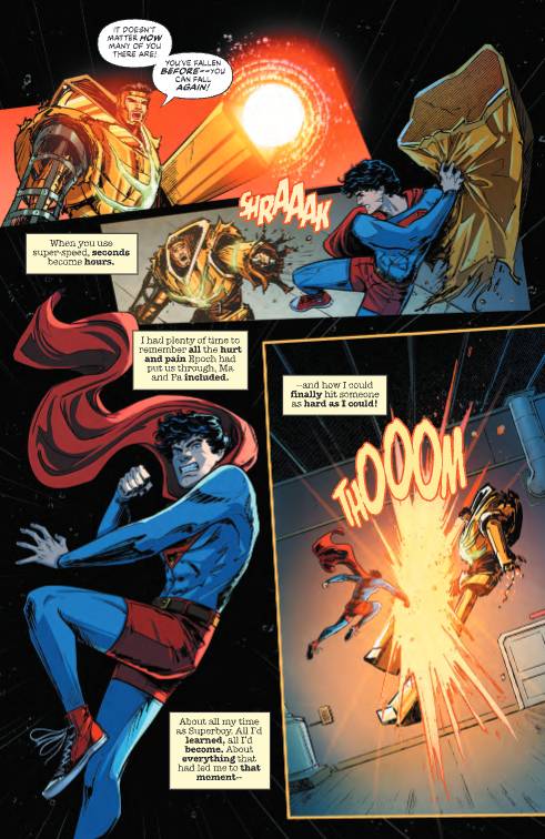 Superboy punches Epoch in Action Comics 1100