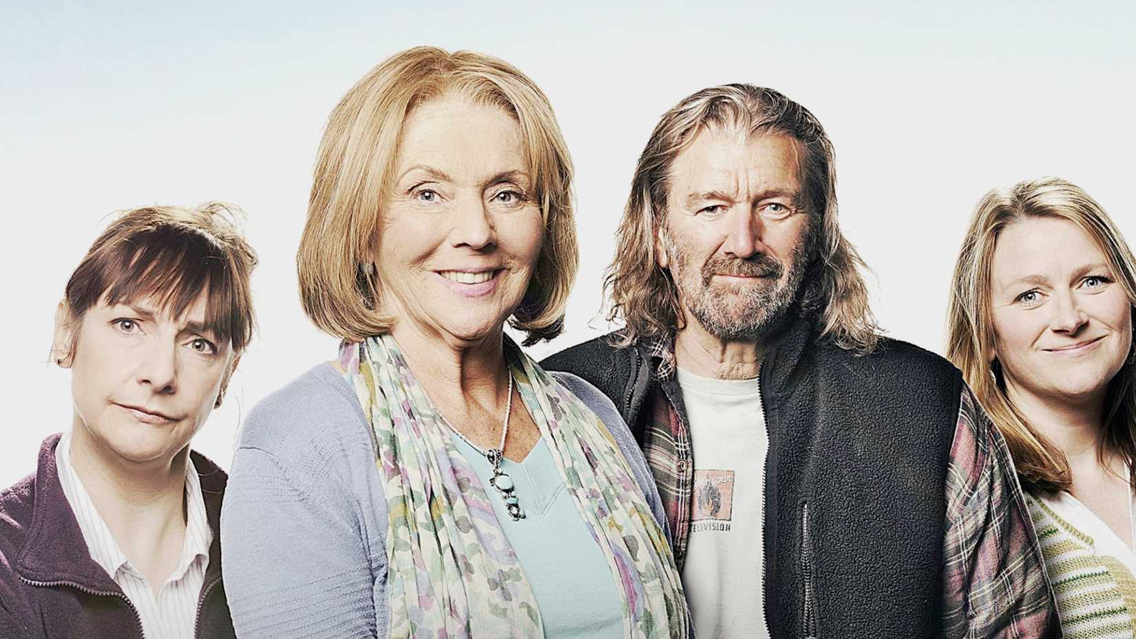 The cast looking at the camera in Jam and Jerusalem