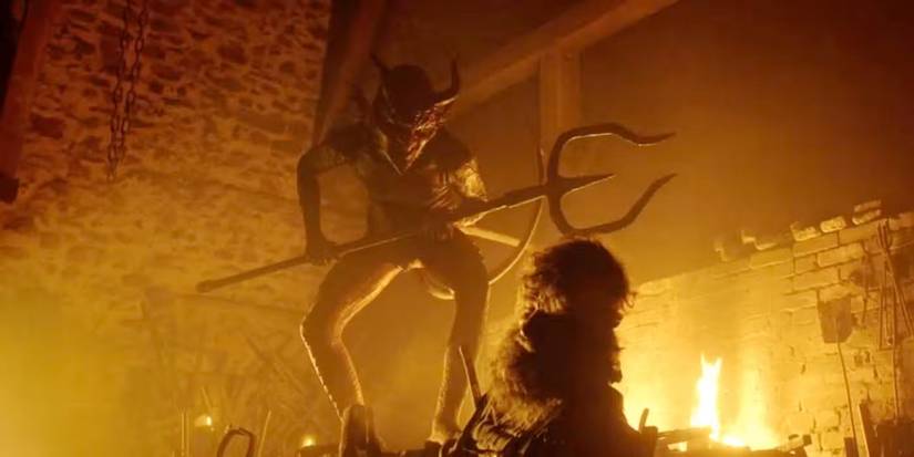 The Devil stands over the Blacksmith in Errimentari