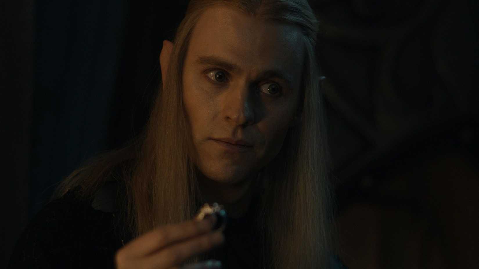 Sauron looking at a Ring in The Lord of the Rings: The Rings of Power