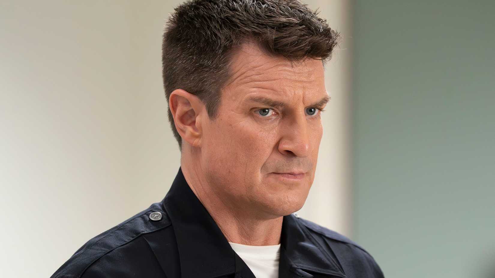 the-Nathan Fillion looking concerned in The Rookie