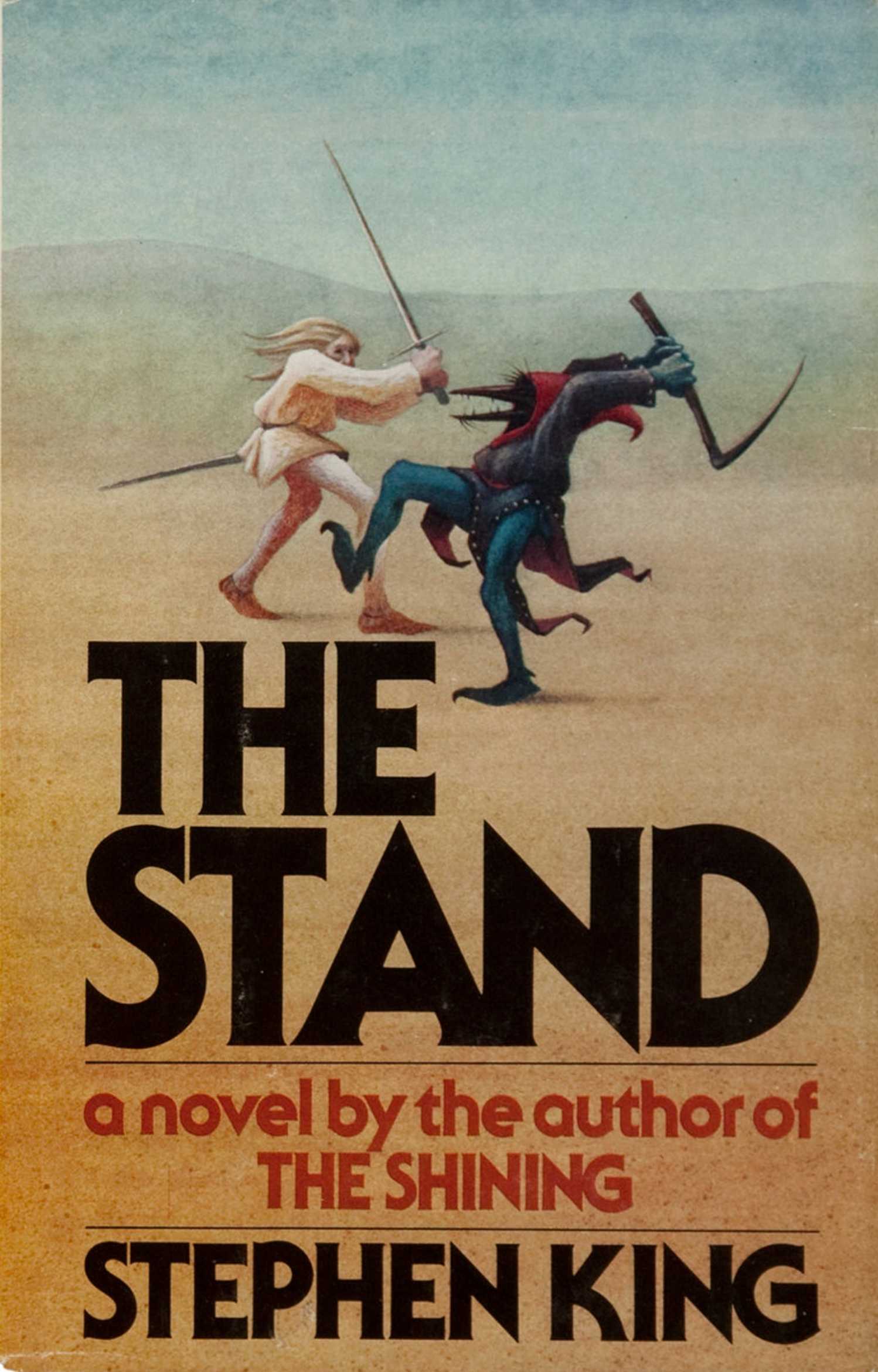 The Stand book cover, characters in white and black swordfighting