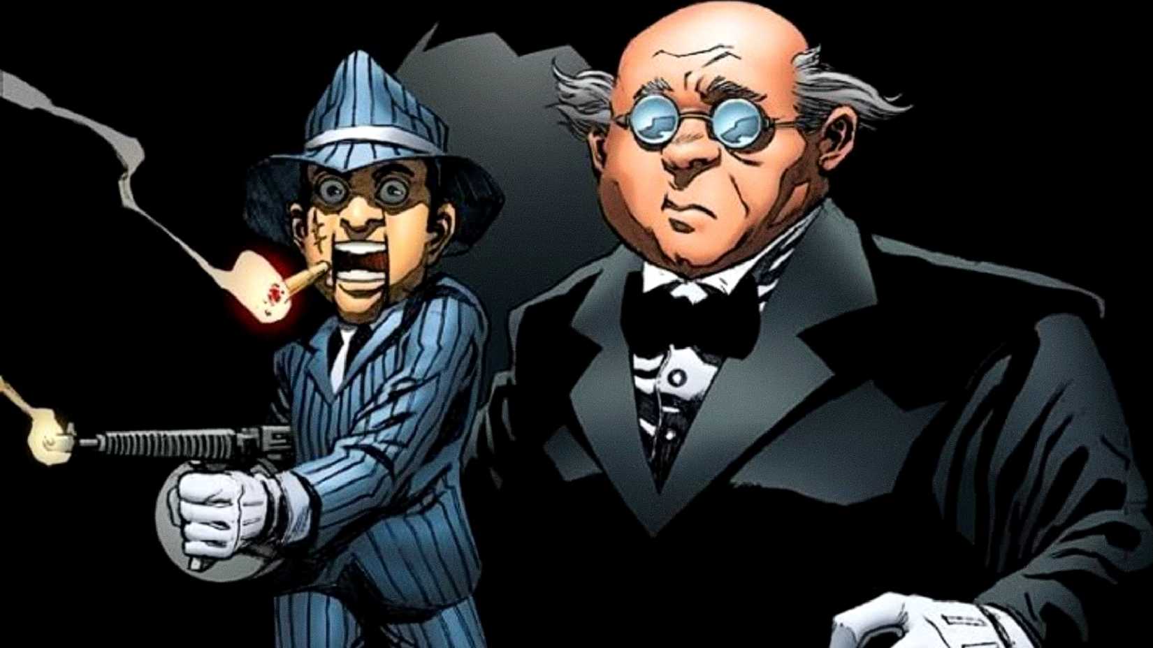 The Ventriloquist carries Scarface in DC's Batman comic art