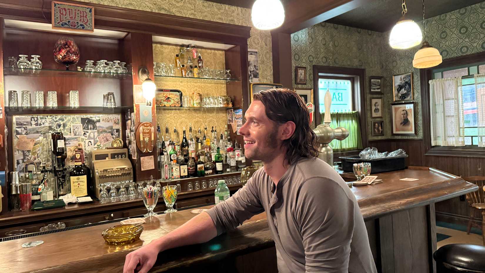 Tom Brittney at the Club 596 Bar on The Westies set