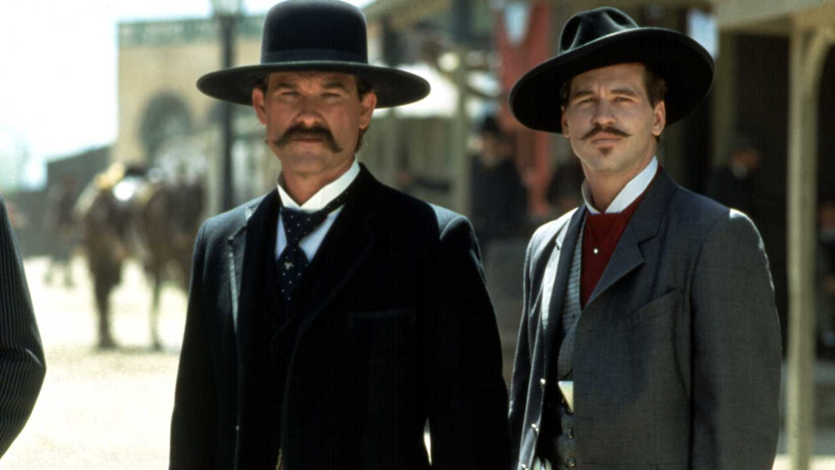 Kurt Russell as Wyatt Earp and Val Kilmer as Doc Holliday in Tombstone