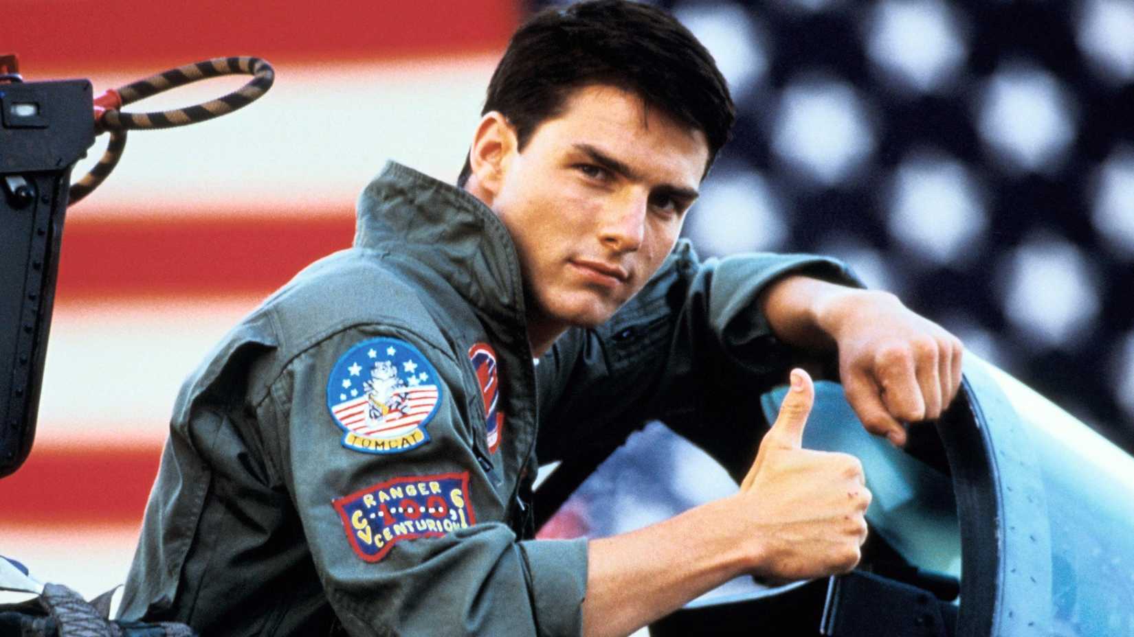 Tom Cruise giving a thumbs-up in Top Gun