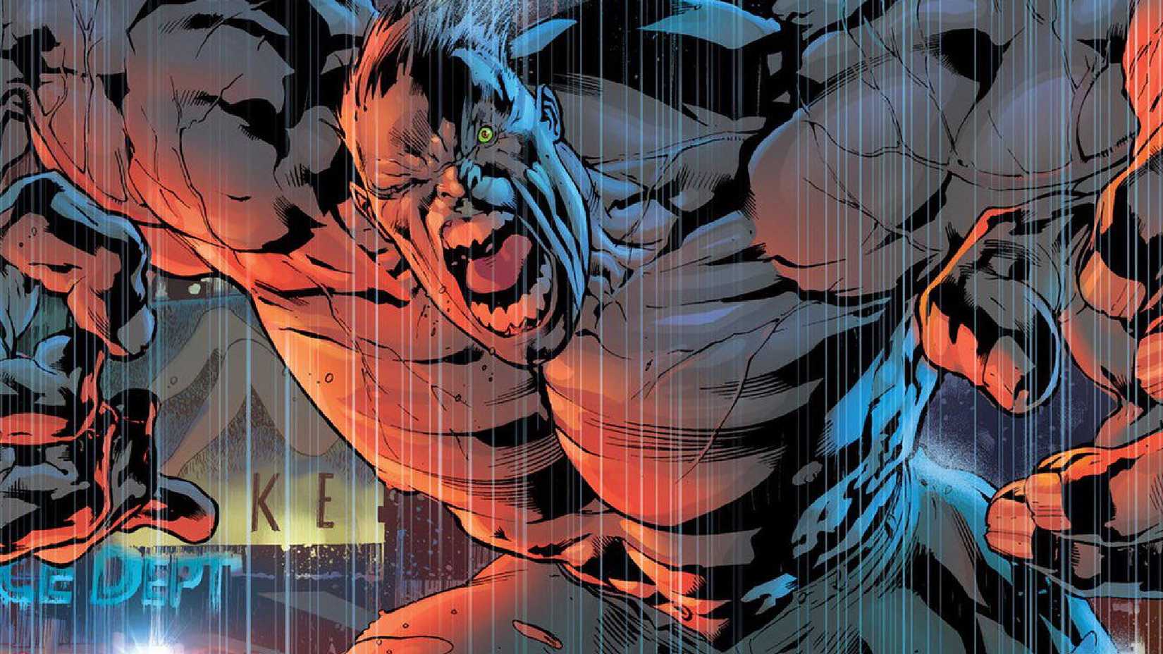 ultimate hulk roaring in the rain