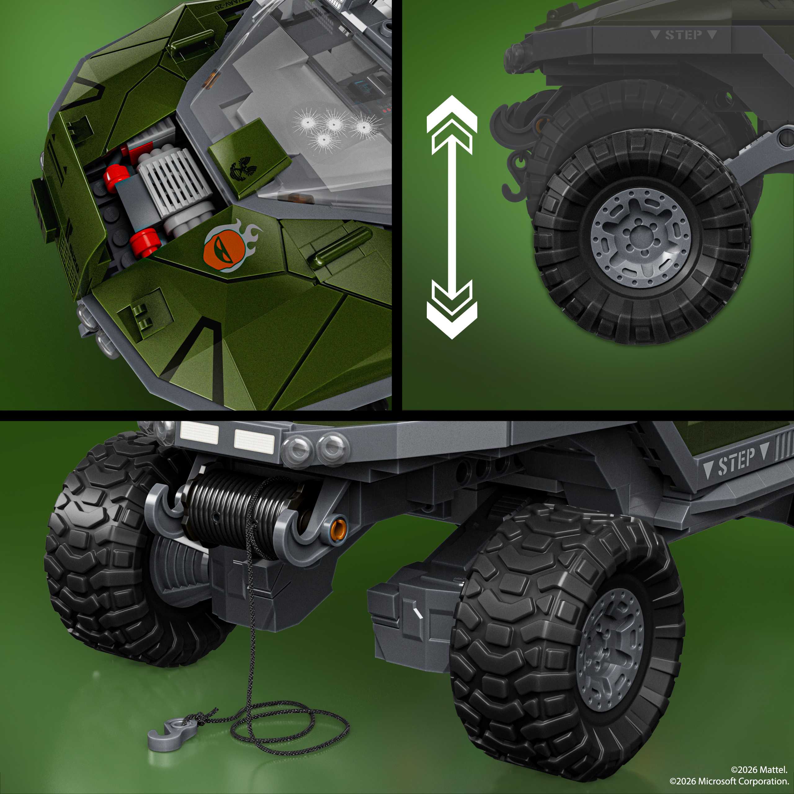 UNSC M12 Warthog Mattel Brick Shop Winch Cable