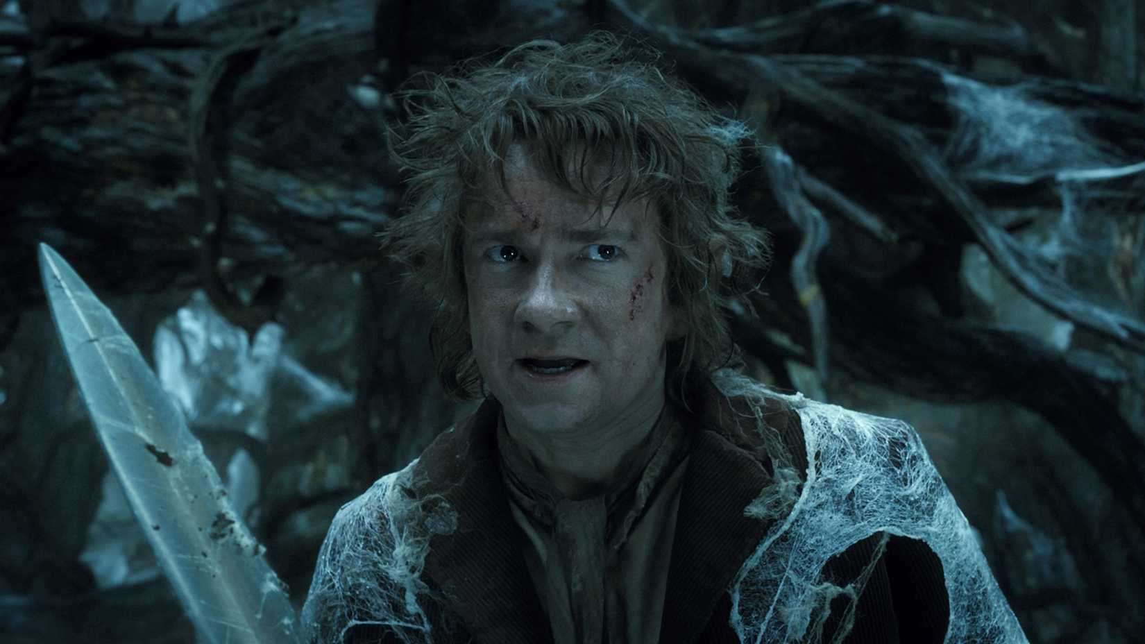 Bilbo holding Sting in The Hobbit