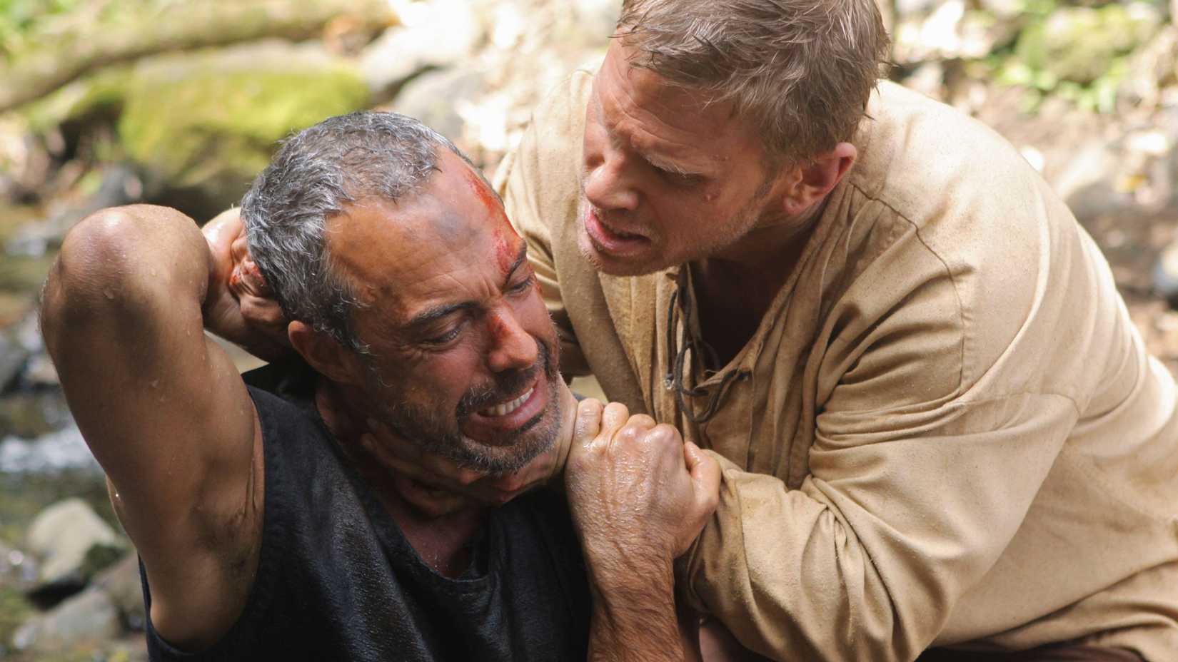 Jacob fighting The Man in Black (Titus Welliver) in Lost