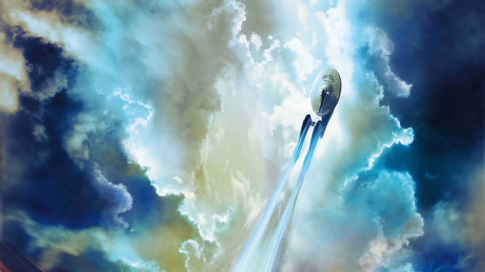 USS Enterprise in clouds