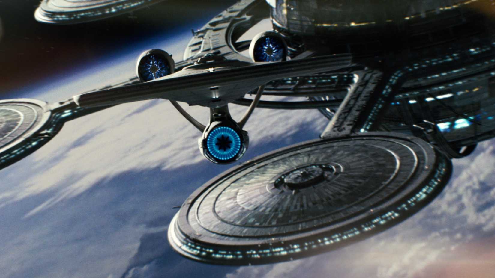 USS enterprise leaving Starbase
