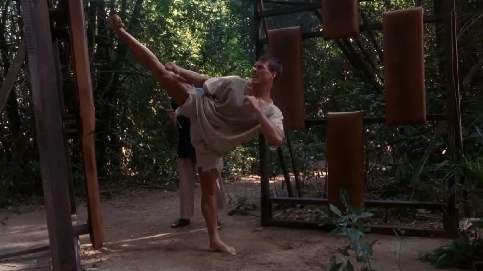 Van Damme as Kurt Sloane training in Kickboxer