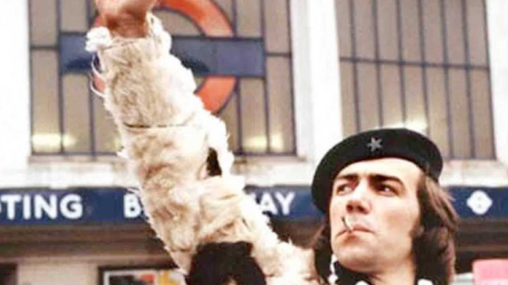 Wolfe with his fist in the air in Citizen Smith