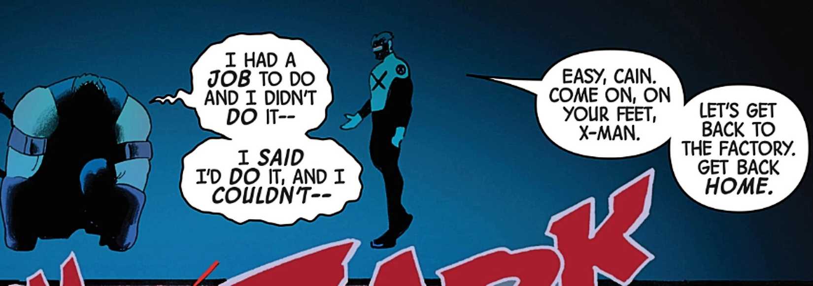 X-Men #34, Cyclops consoles Juggernaut after his failure