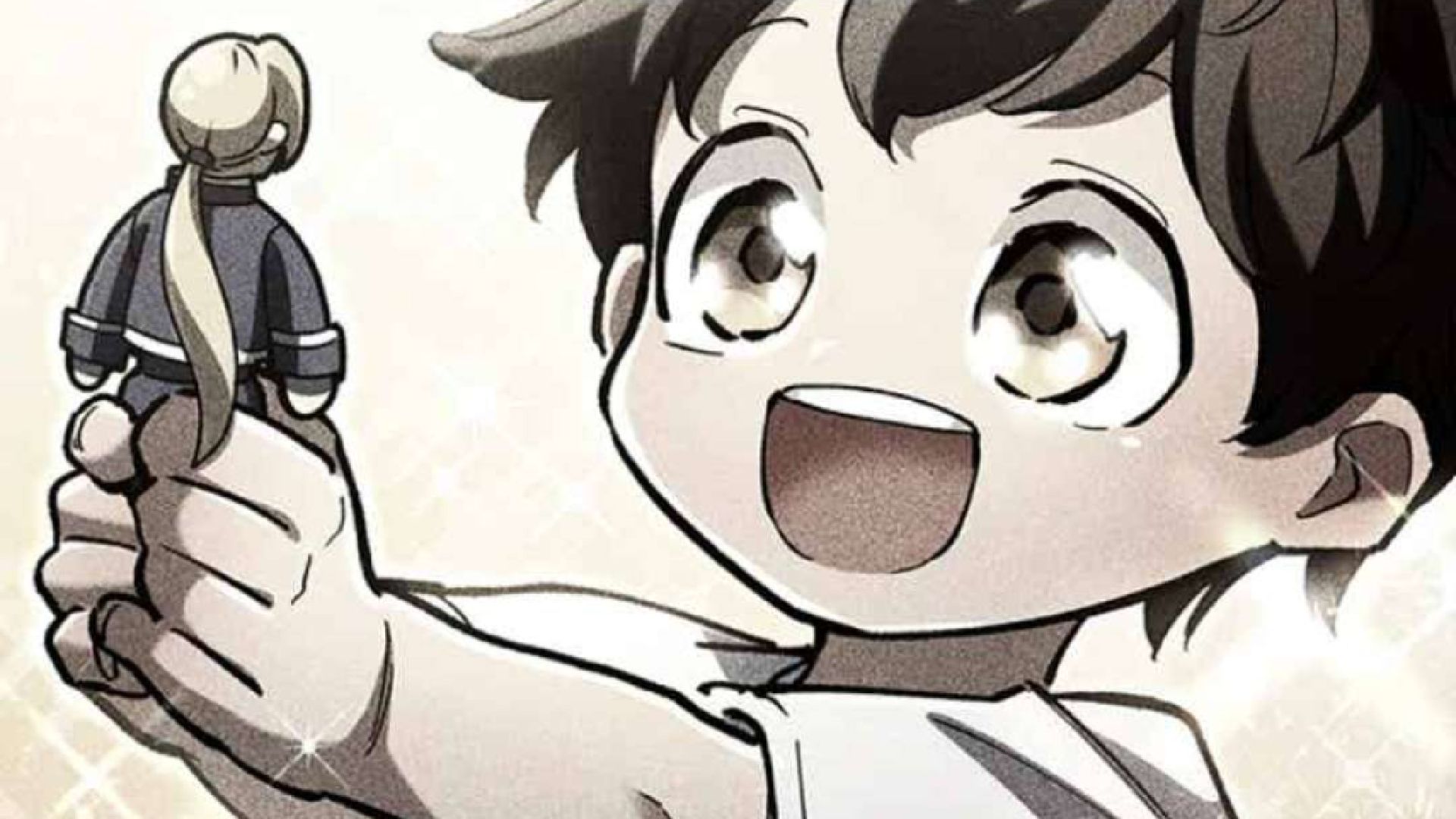 Young kouya holding a seika doll in infinite awakening