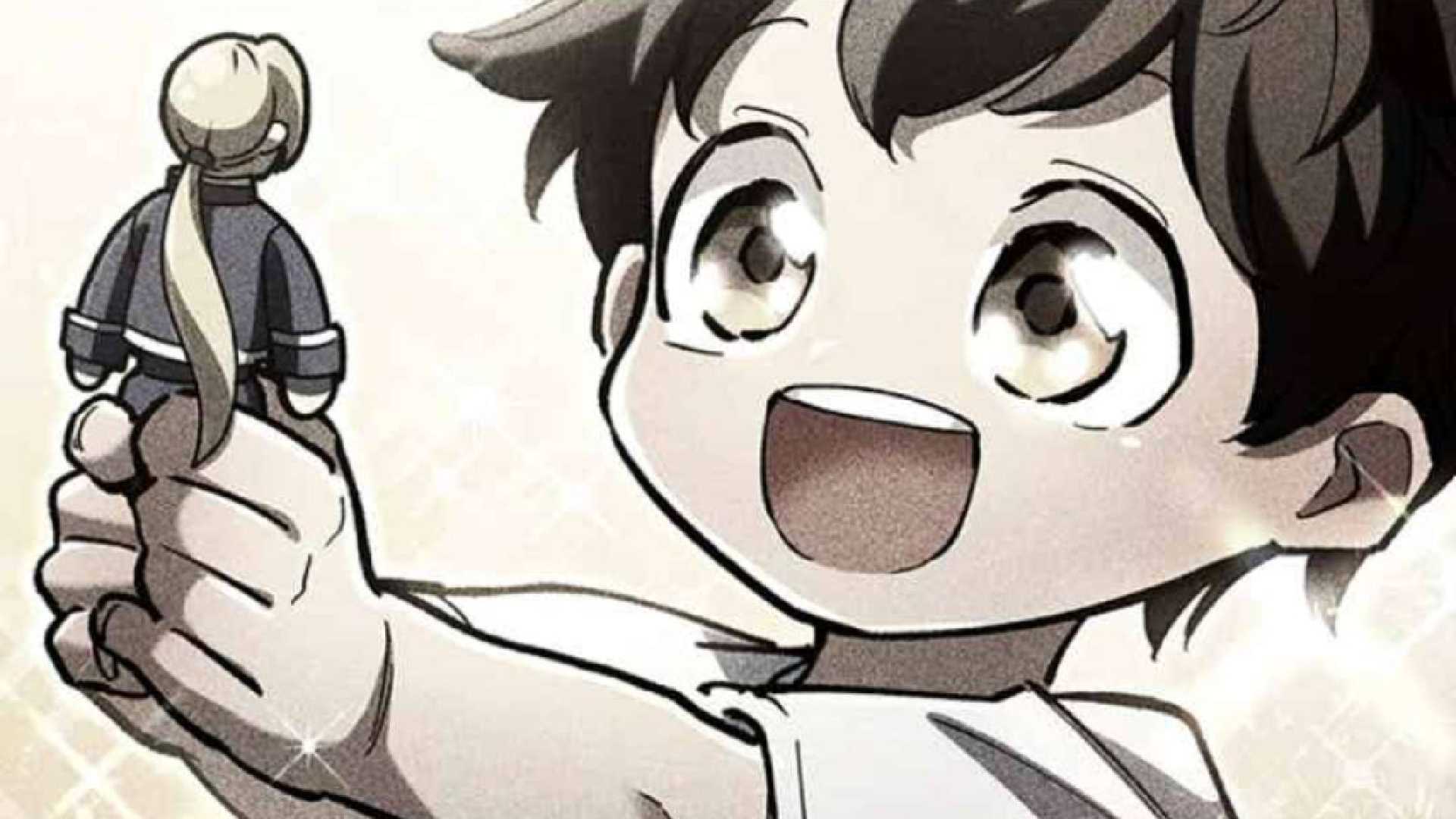 Young kouya holding a seika doll in infinite awakening