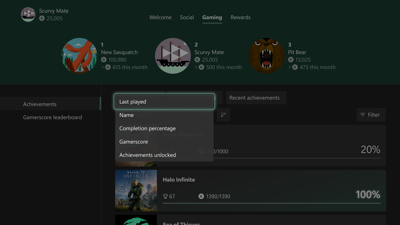 Image shows recent Xbox update