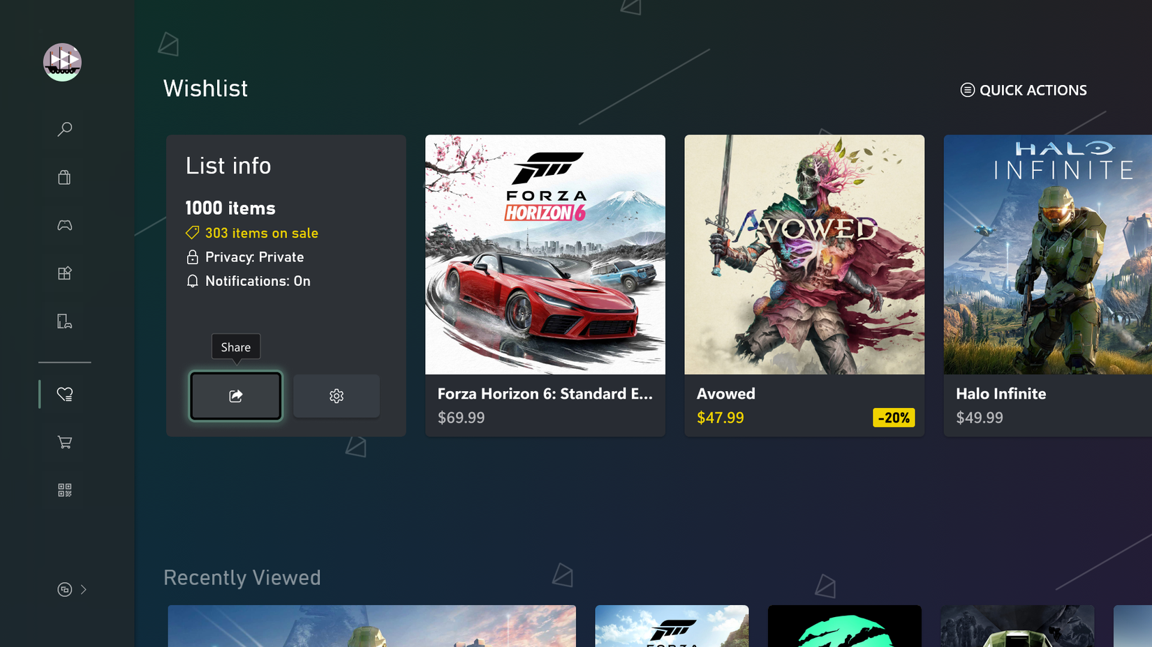 Image shows recent Xbox update