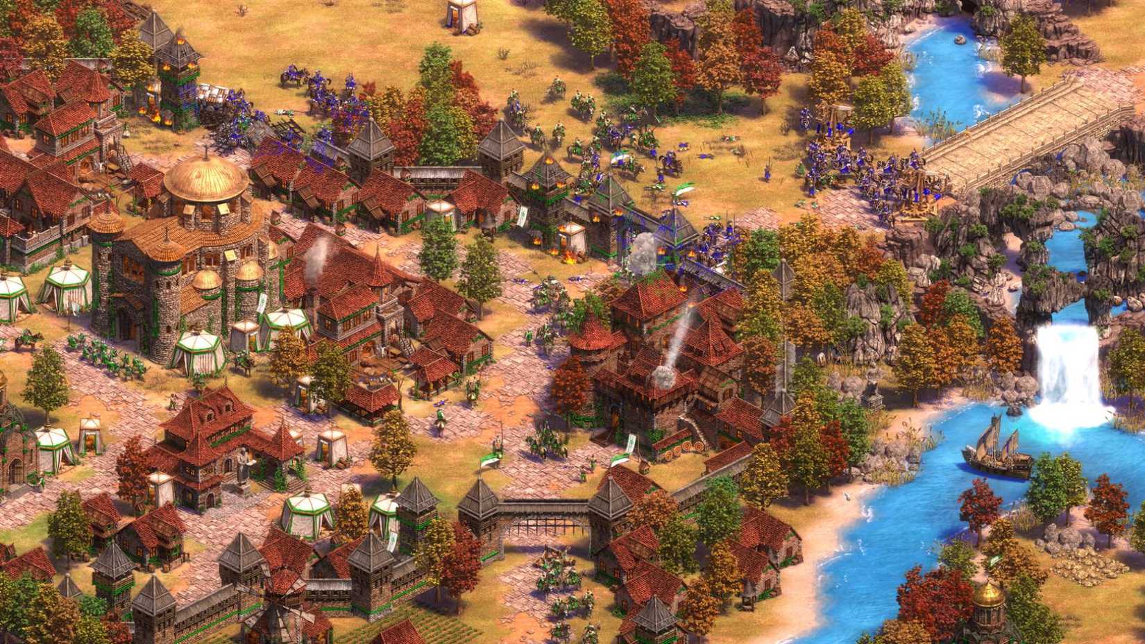 Soldiers storming a city in Age of Empires 2.