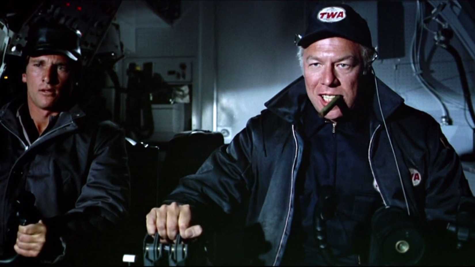 George Kennedy flies a plane in Airport