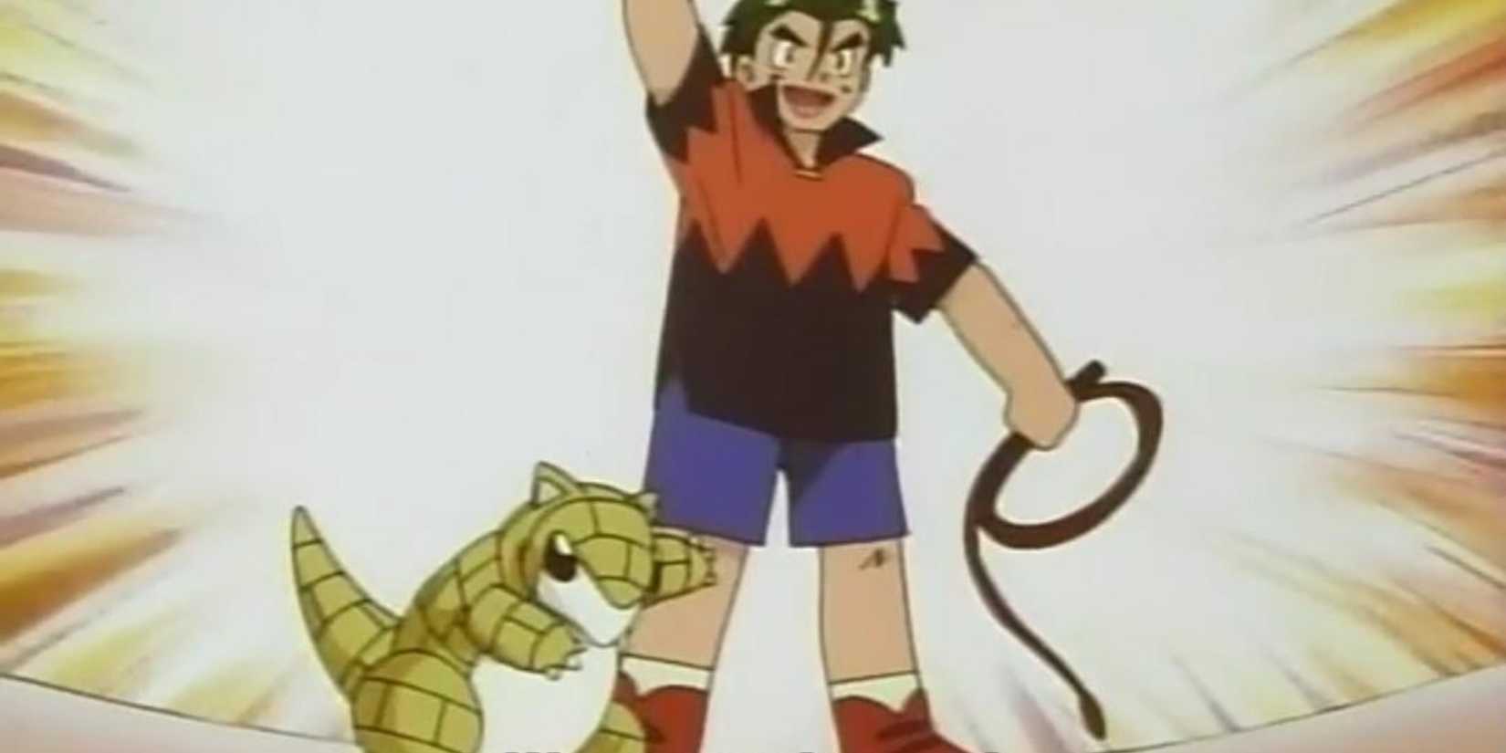 AJ with Sandshrew and his whipe in season 1 of Pokemon