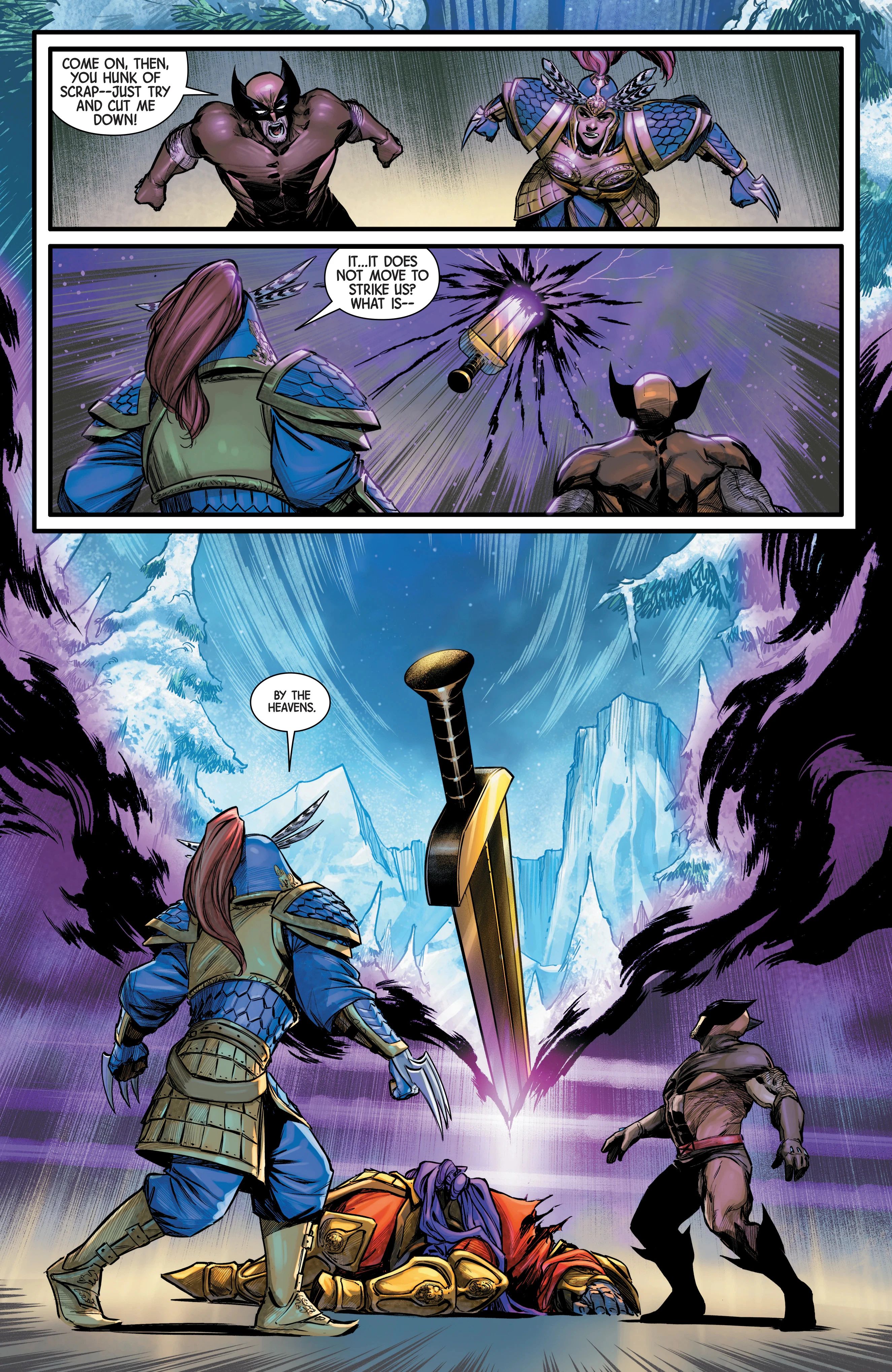 An adamantine sword rips reality in Wolverine #26