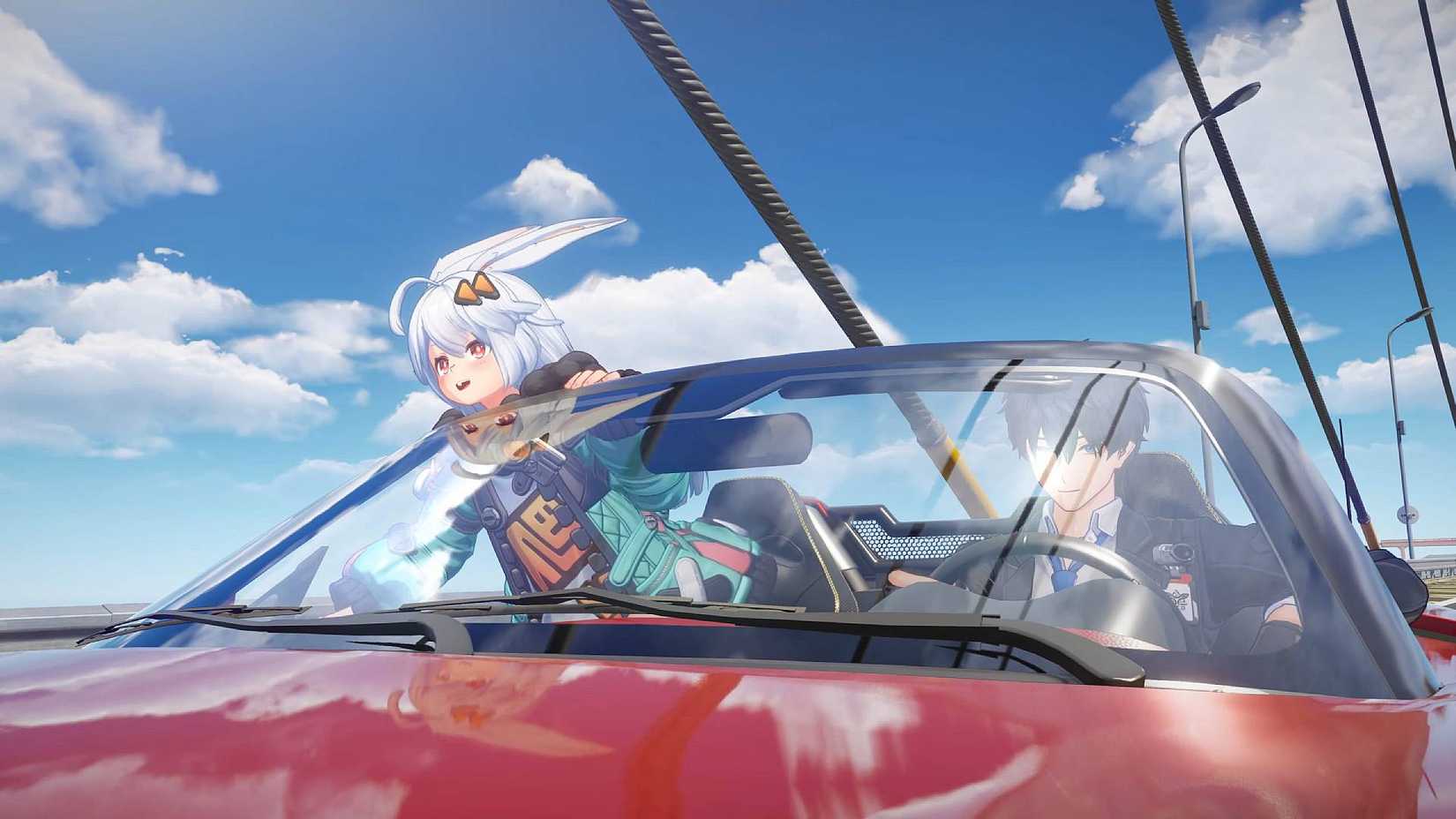 Two characters in a car in Ananta.