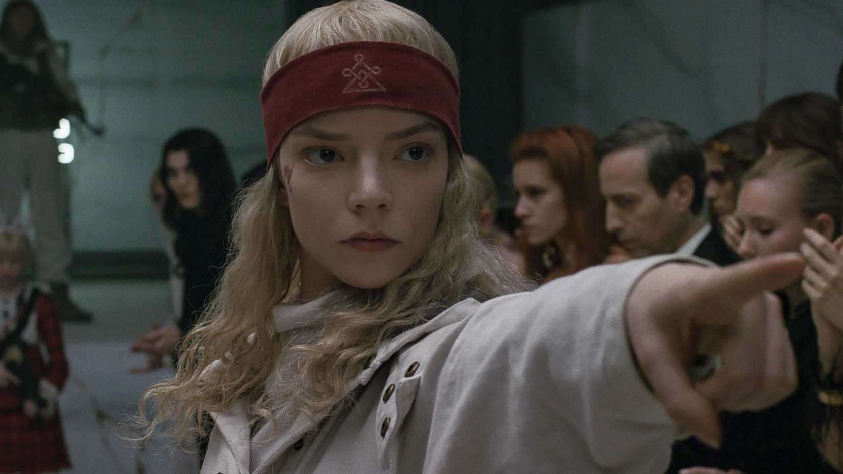 Anya Taylor-Joy pointing in Sacrifice