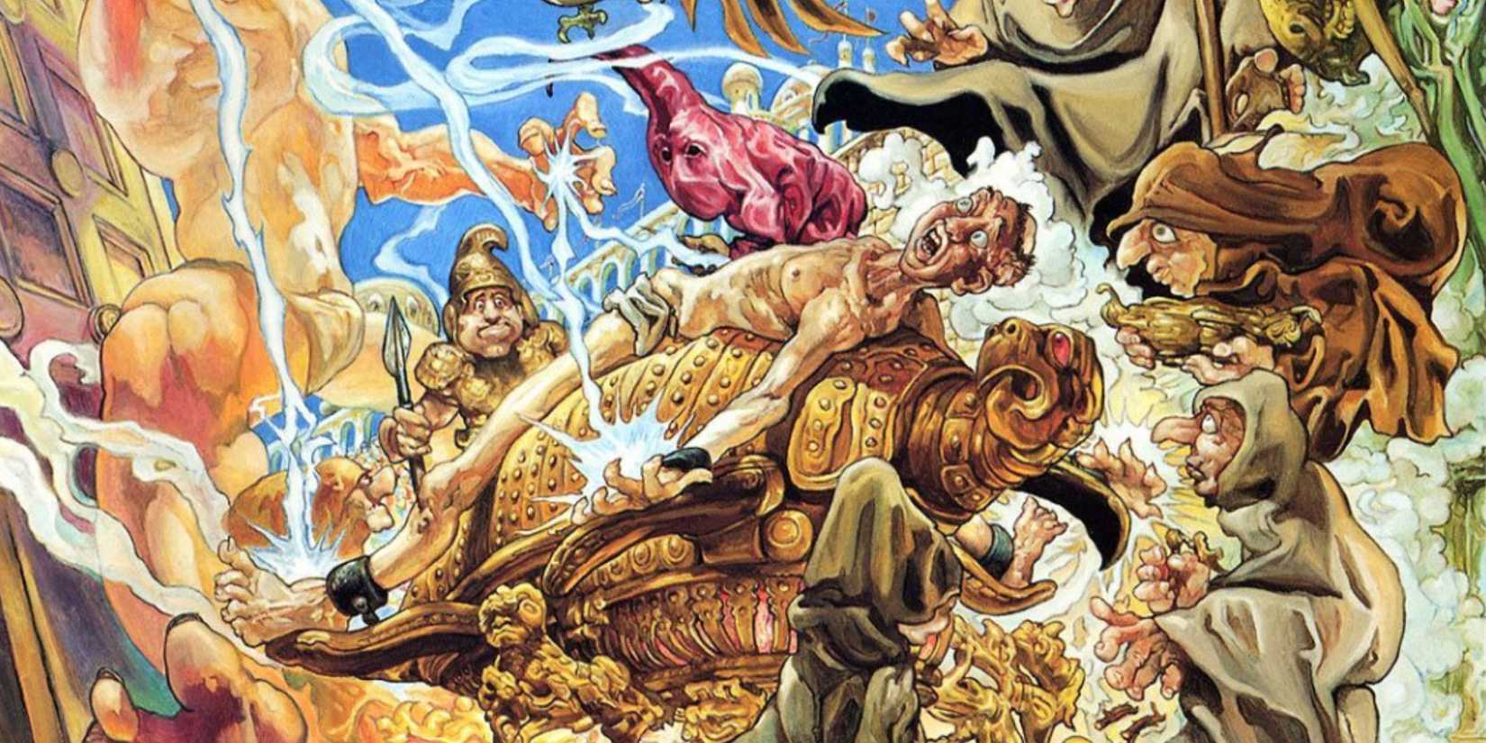 Art from the cover of the Discworld novel Small Gods