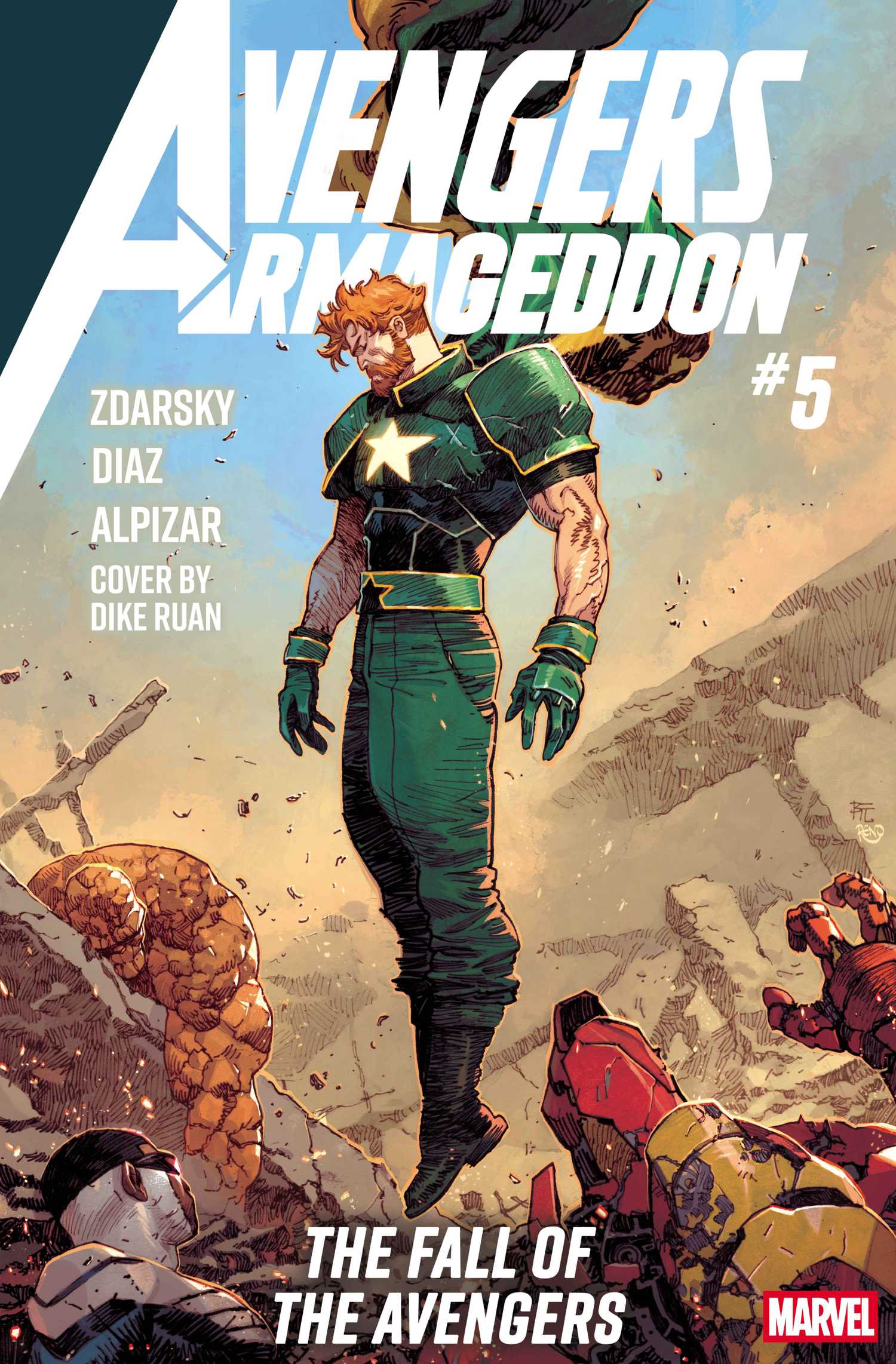 avengers armageddon 5 cover showing david colton floating over the team