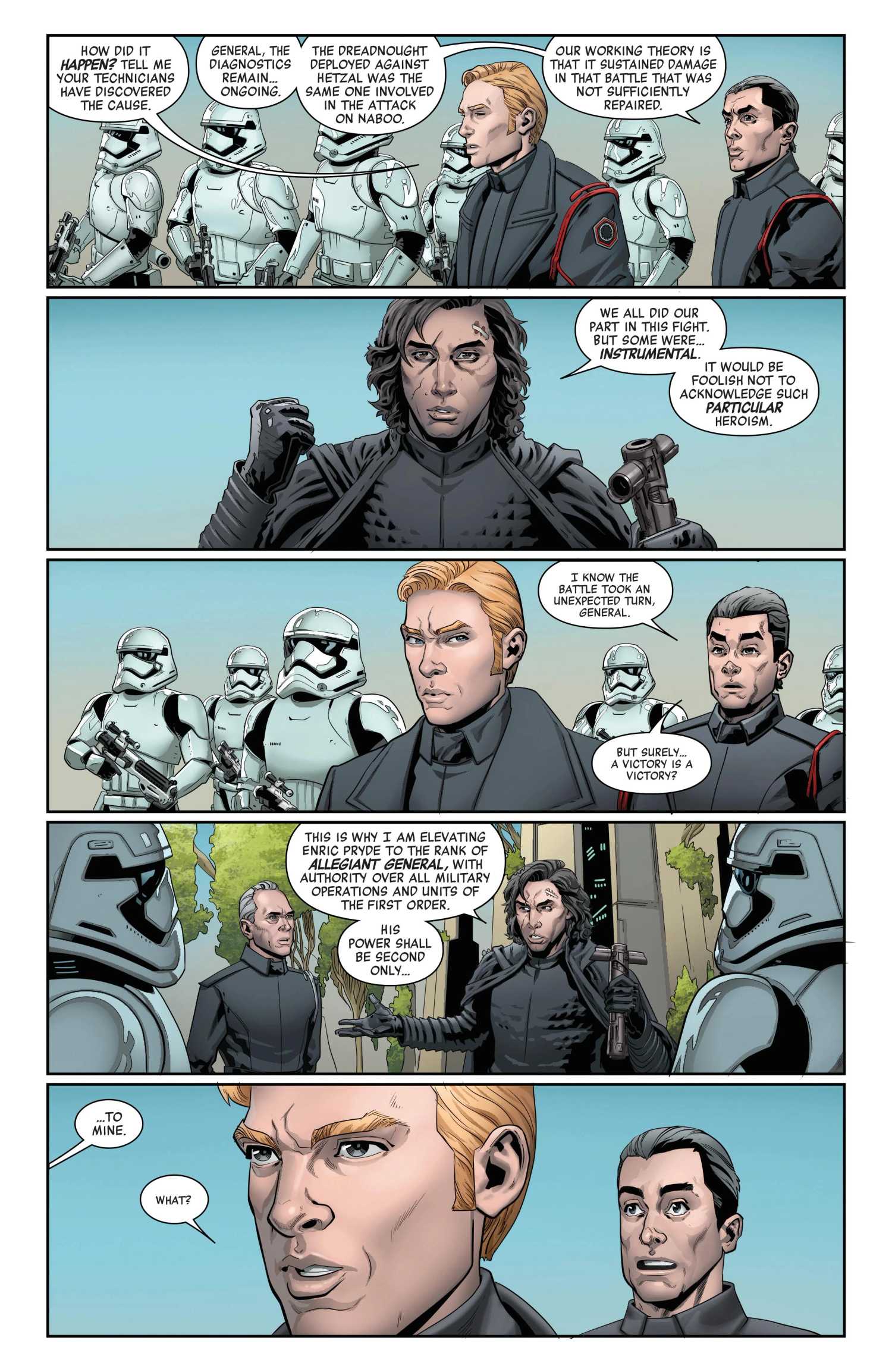 Ben Solo ascends Enric Pryde to Allegiant General in Star Wars The Fall of Kylo Ren #1