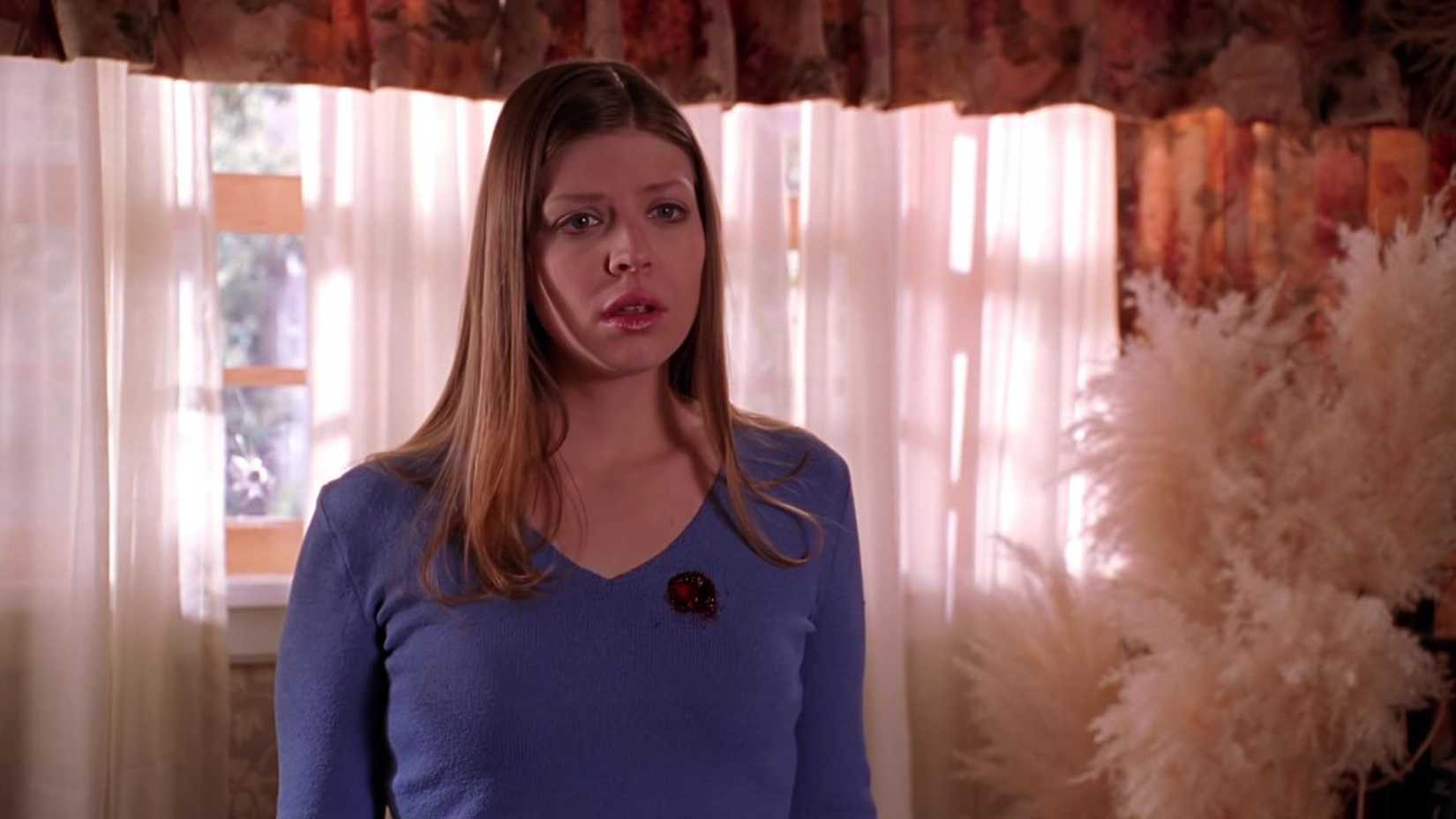 Tara with a gunshot wound in the Buffy the Vampire Slayer episode "Seeing Red."