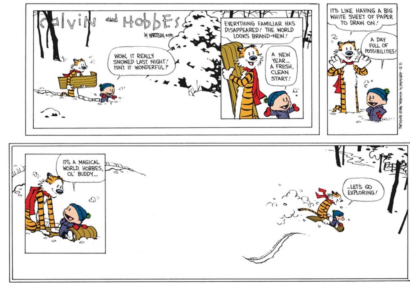 Calvin and Hobbes last comic strip