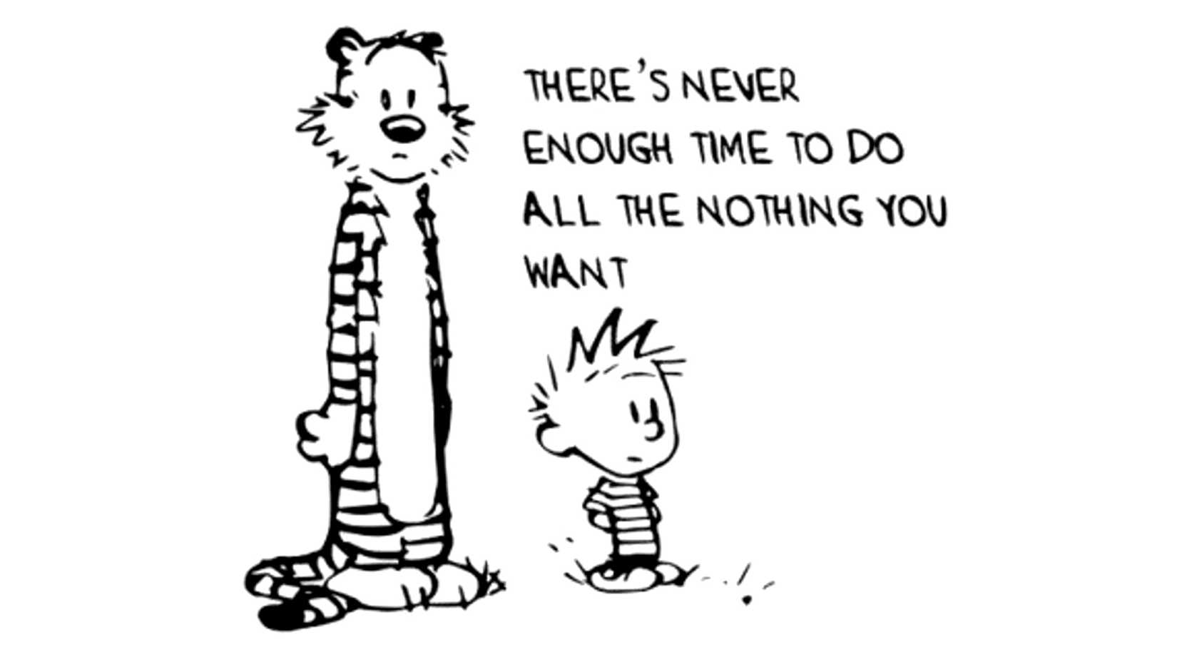 Calvin and Hobbes say There's Never Enough Time To Do All The Nothing You Want