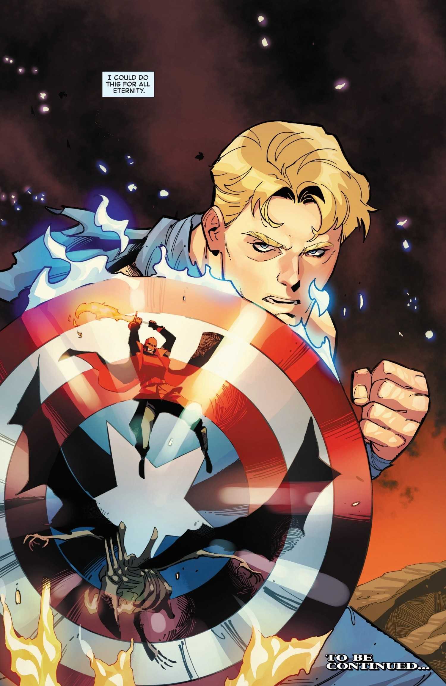 Captain America #14, Steve Rogers narrates 'I could do this for all eternity'