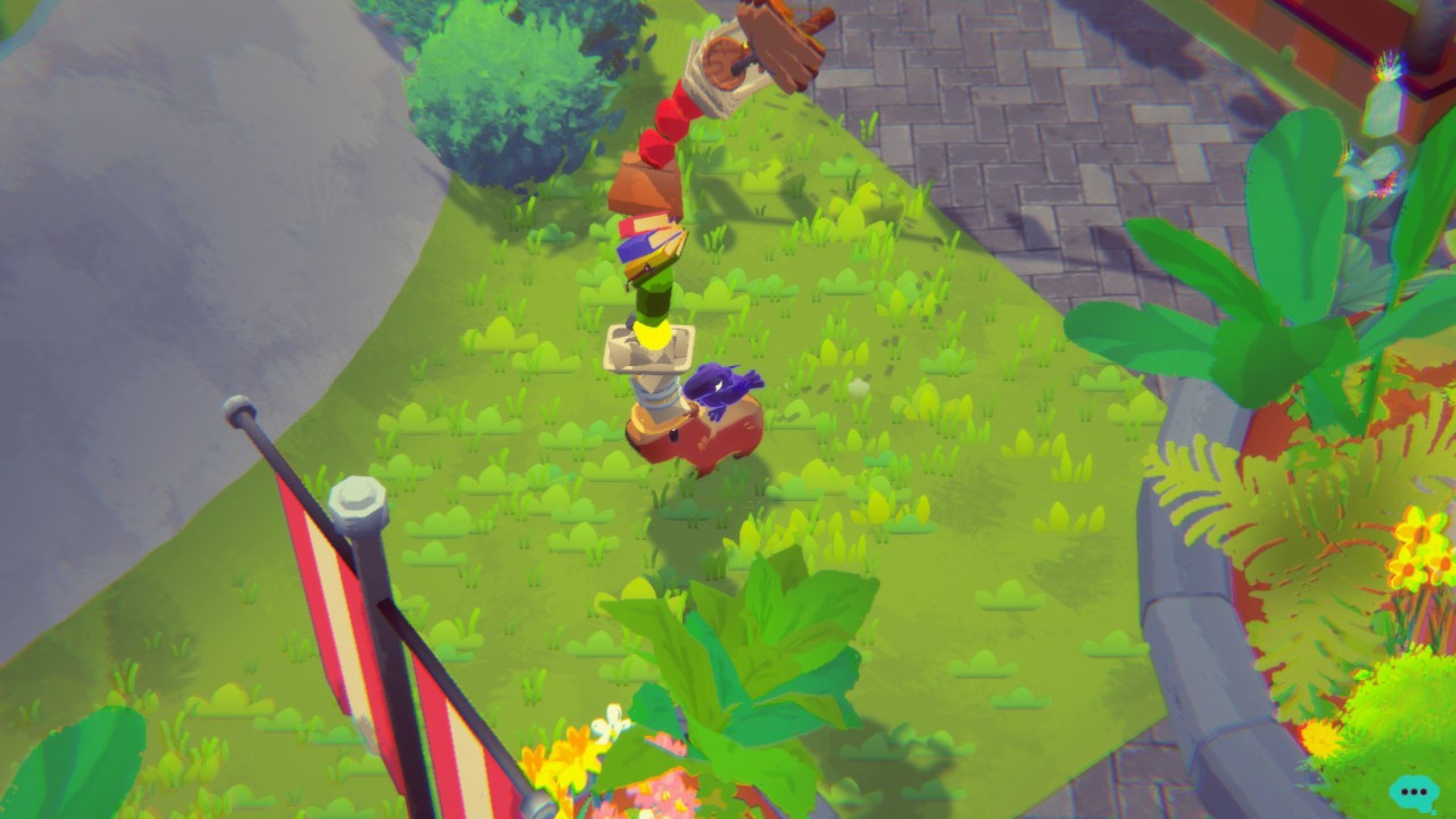 Capy Castaway Capy with a bunch of things stacked on their head