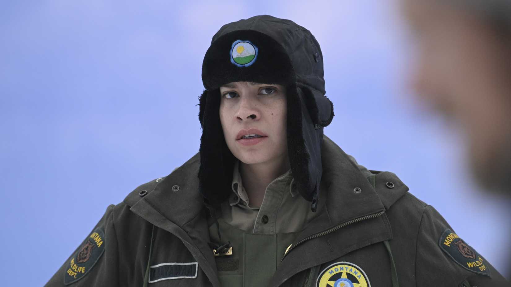 Cara Jade Myers as a cop in Icefall