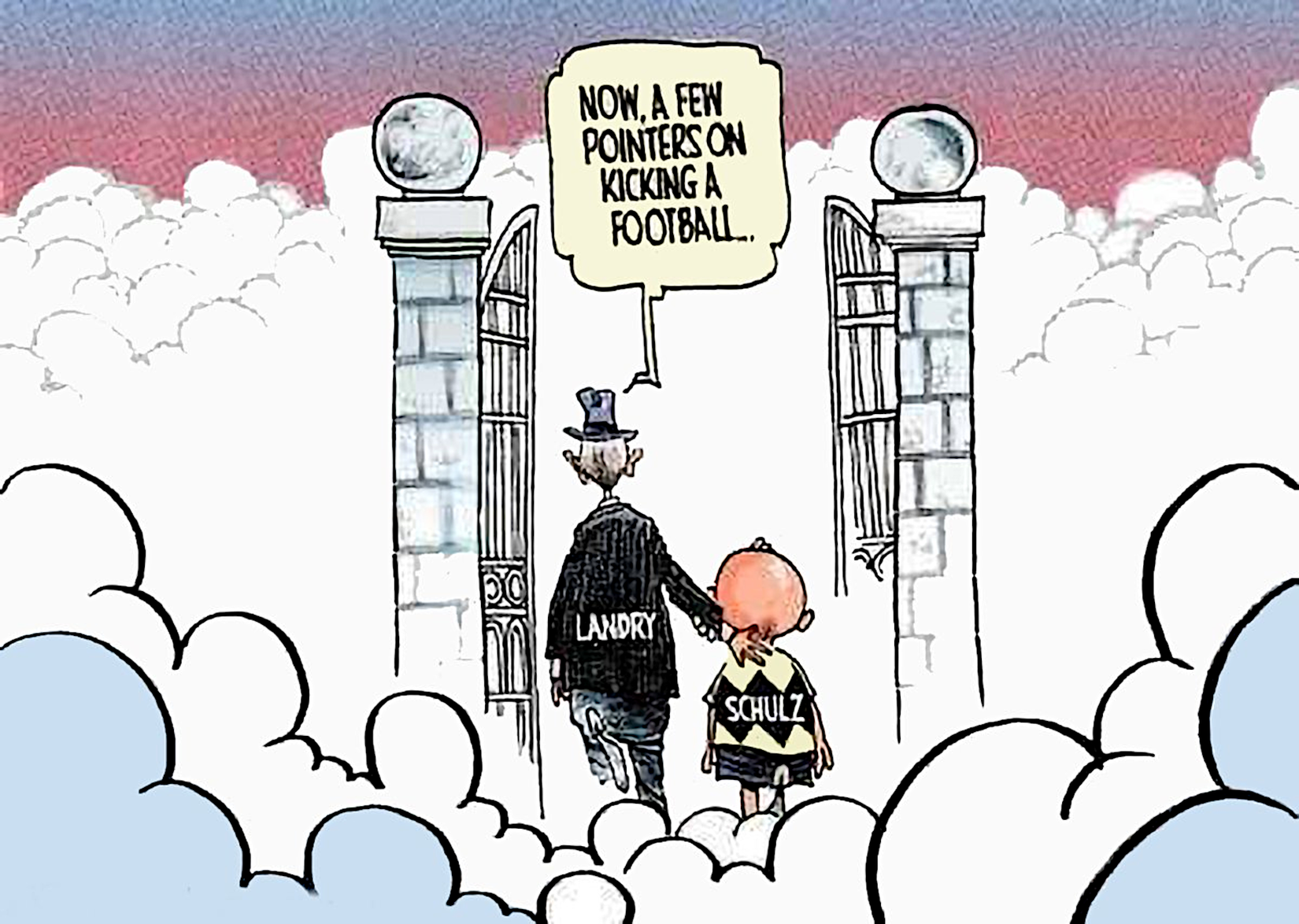 Charles M. Schulz & Tom Landry Peanuts Football Gag Reference