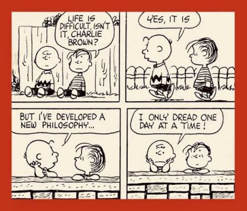 Charlie Brown comic strip about life