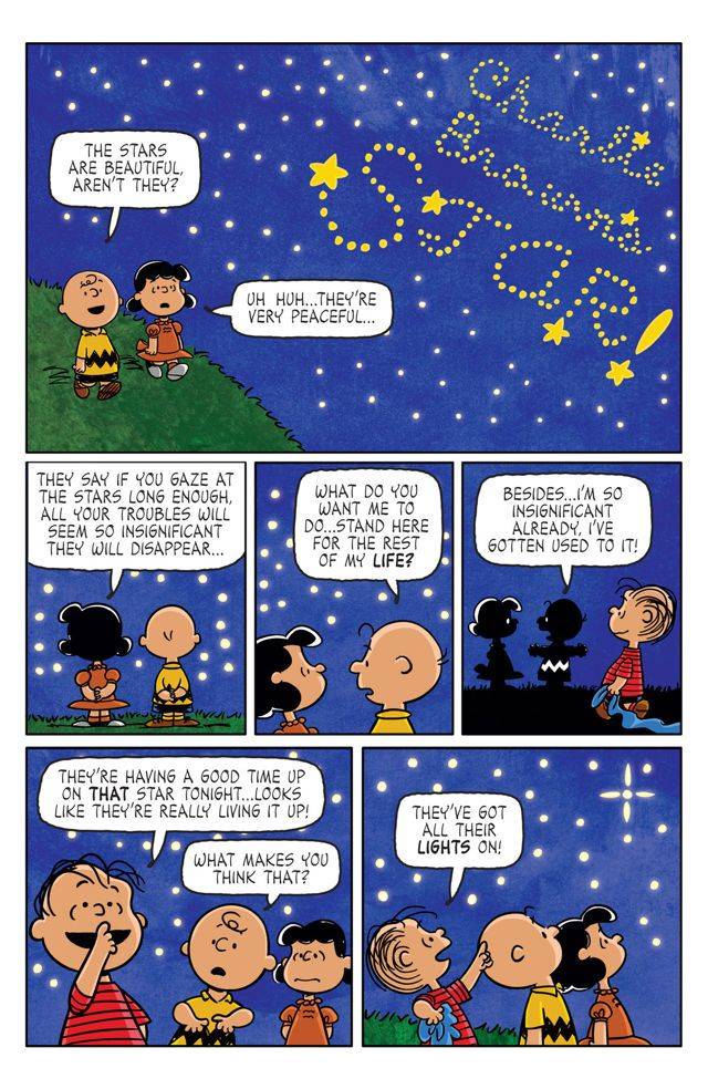 Charlie, Lucy, And Linus Watch The Starry Night Sky in Peanuts