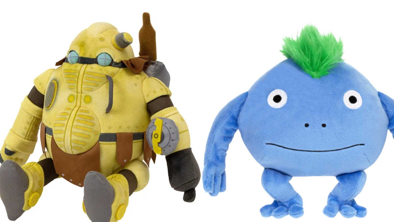 A Robo plushie and a Nu plushie from Chrono Trigger.