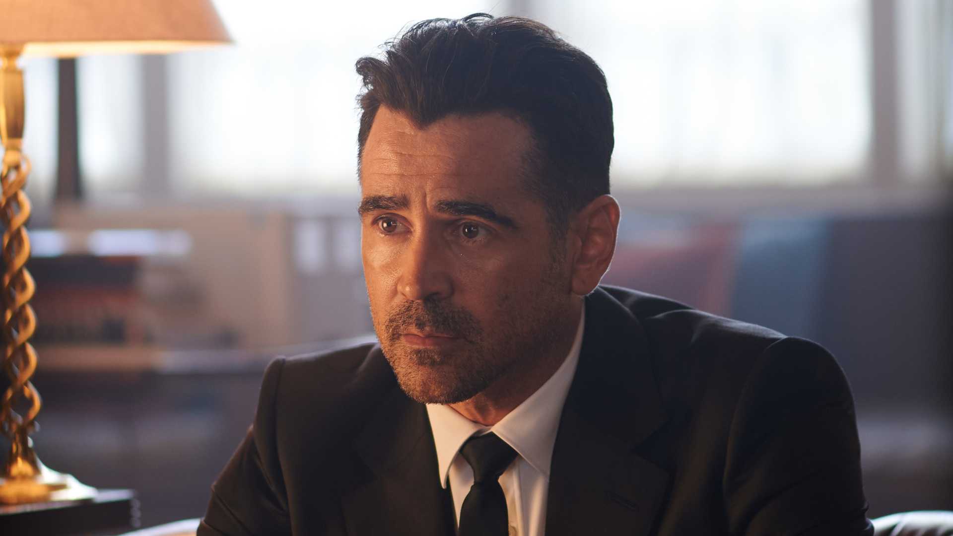 Colin Farrell as Artemis Fowl's father in Artemis Fowl