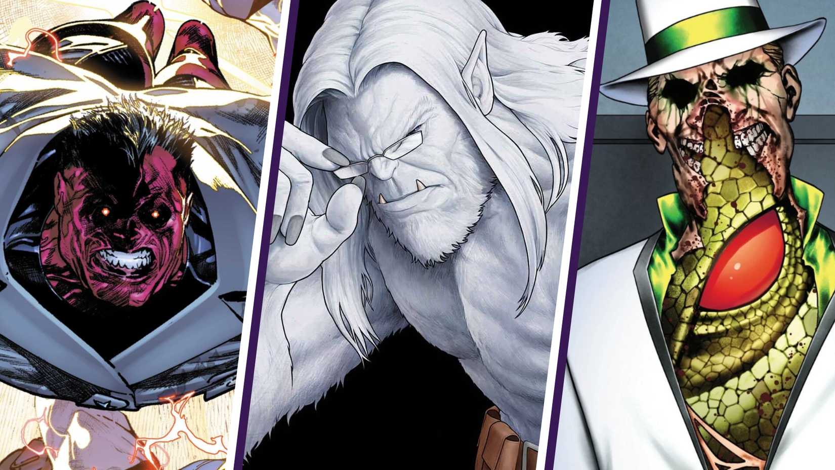 current big deal marvel villains red hulk, the chairman aka beast, and the serpent