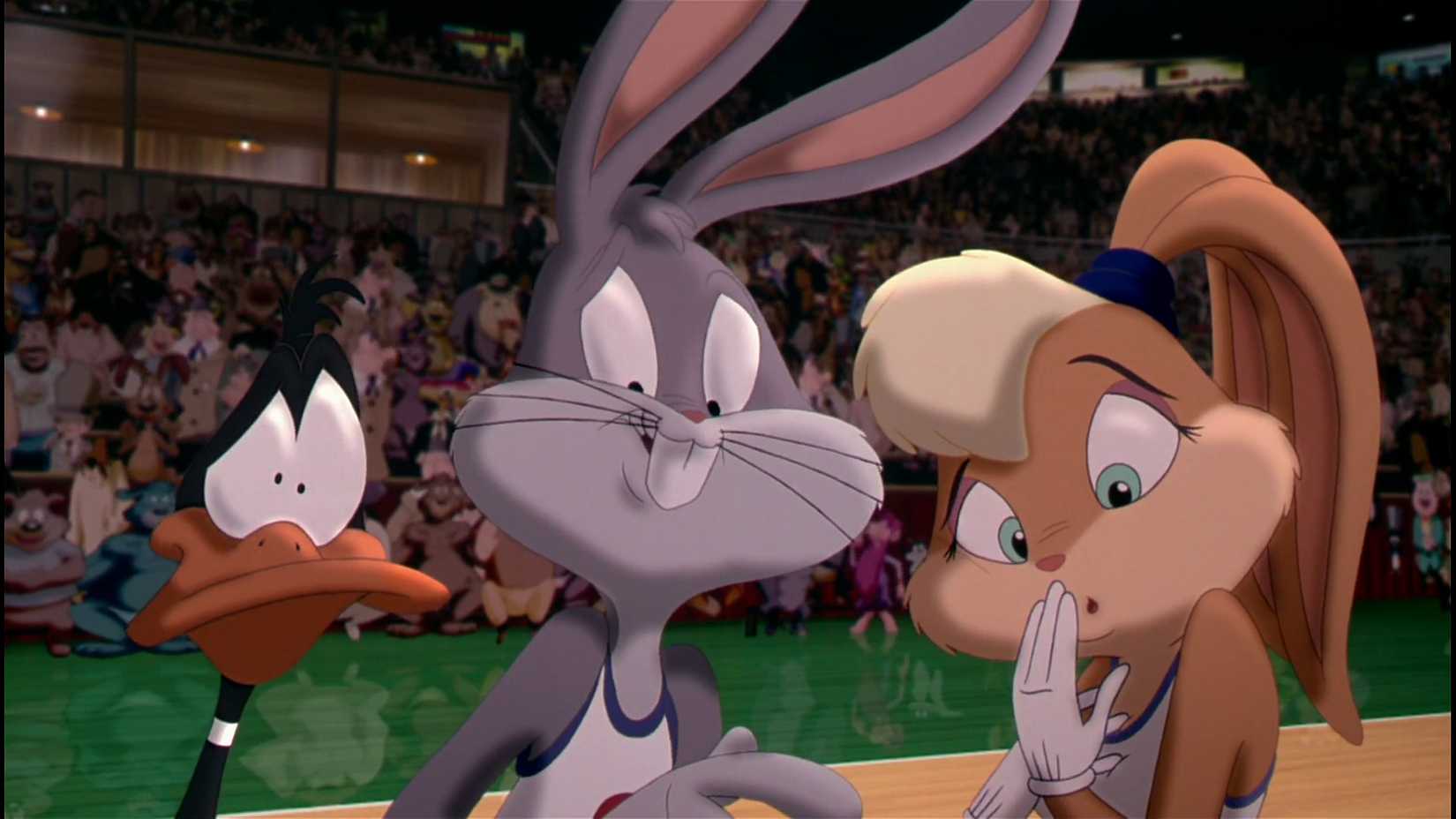 Daffy Duck, Bugs Bunny, and Lola Bunny in Space Jam